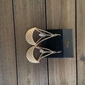 Homemade gold dangle earrings